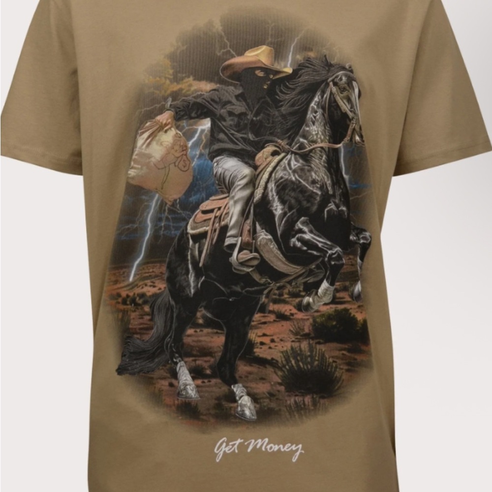 Tan Graphic Cowboy T-Shirt